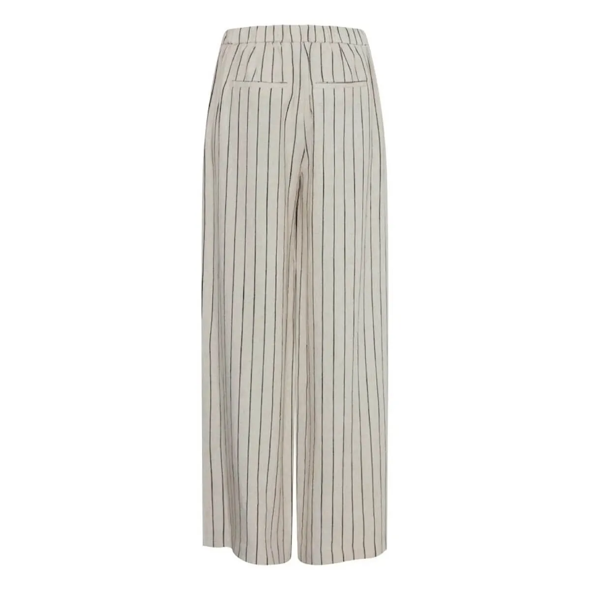 Pinstriped Wide Leg Linen Pants