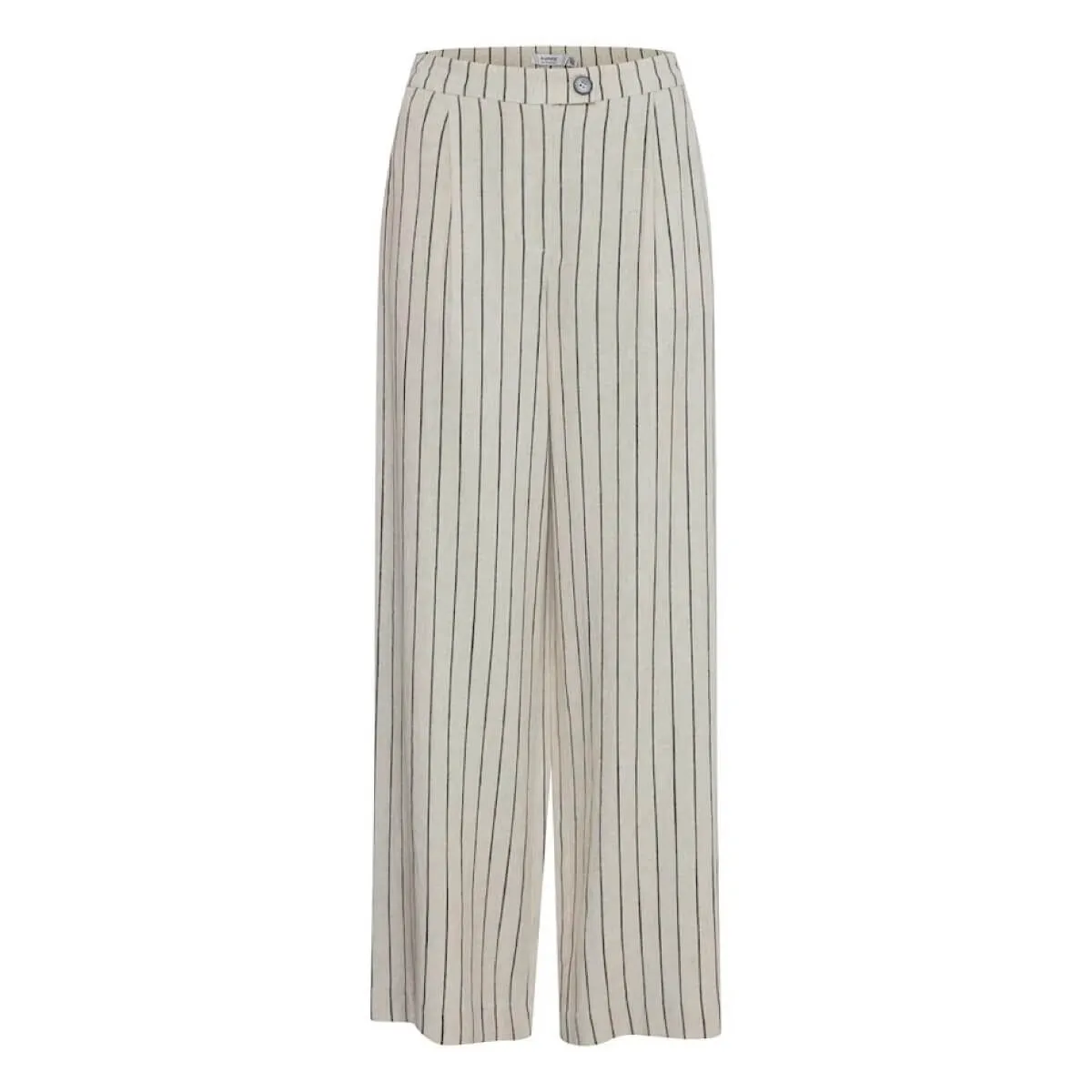 Pinstriped Wide Leg Linen Pants