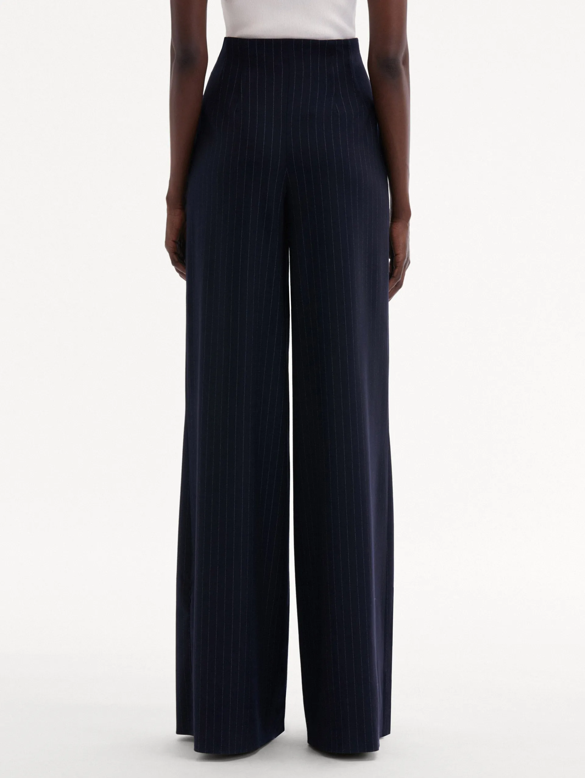 Pinstriped Wide Leg Pant