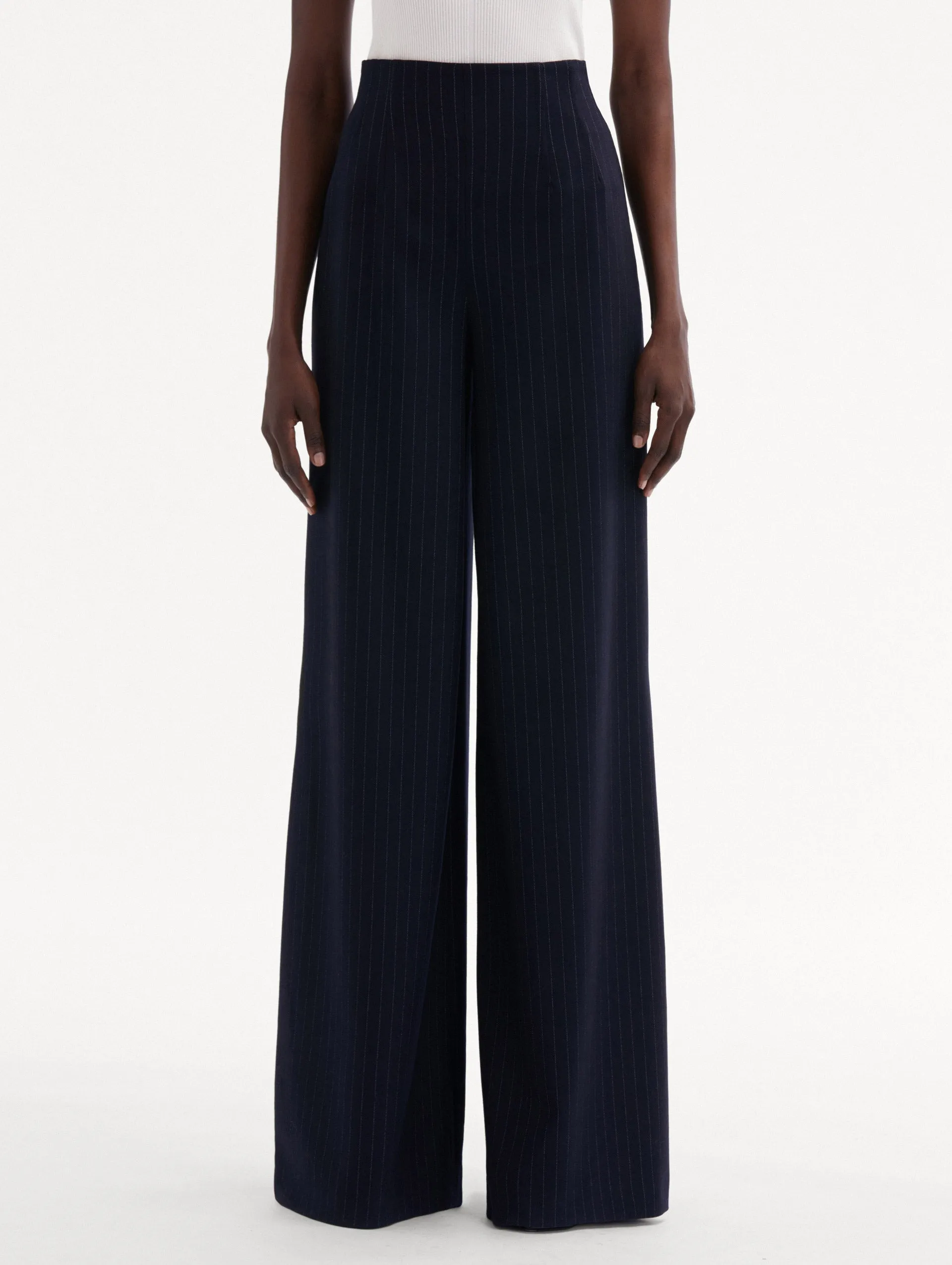 Pinstriped Wide Leg Pant