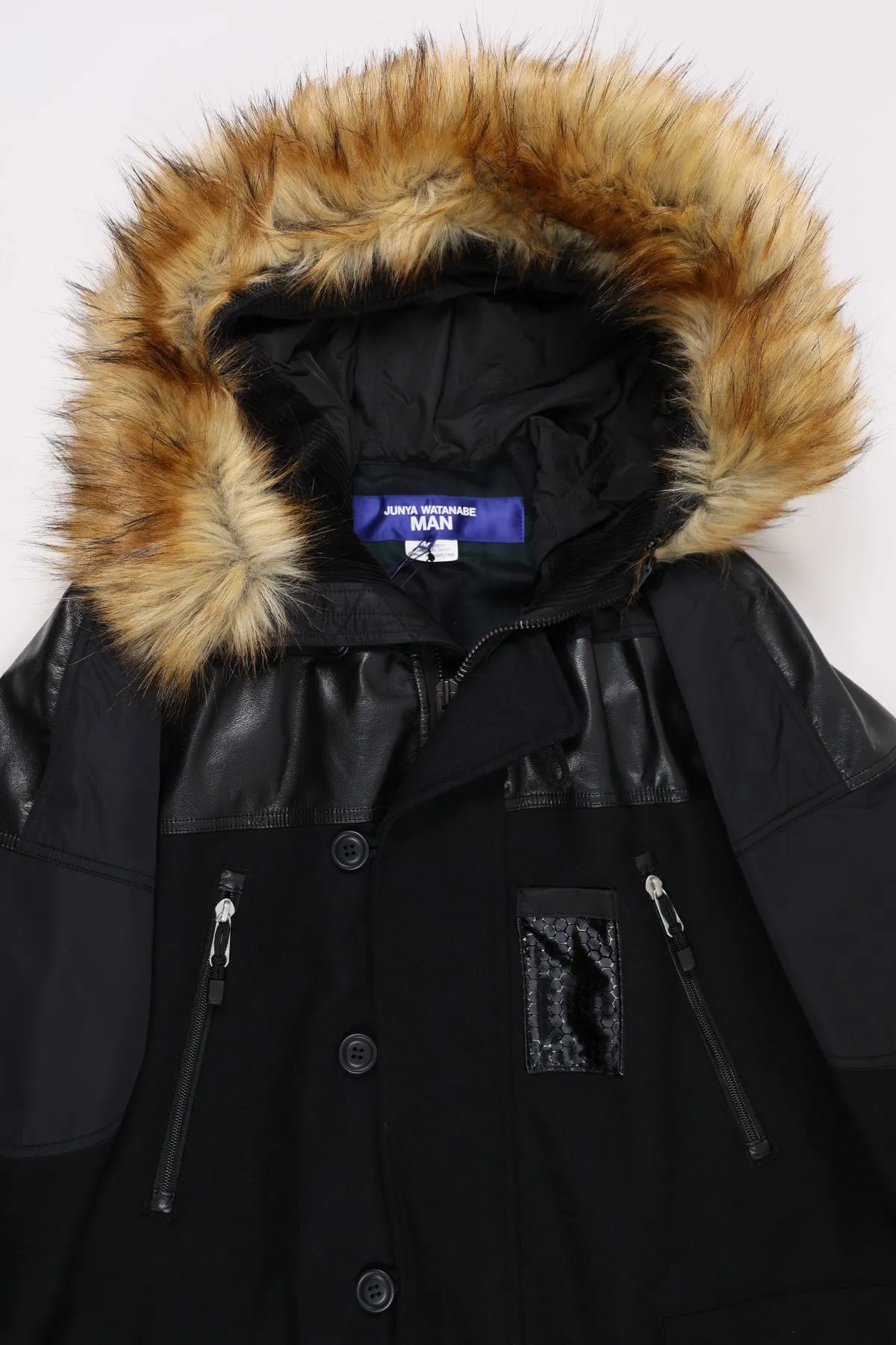 Pocketed Wool Parka - Black