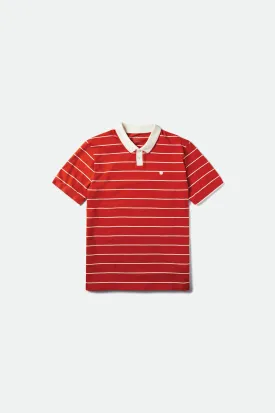 Proper S/S Polo Knit - Phoenix Orange/Off White