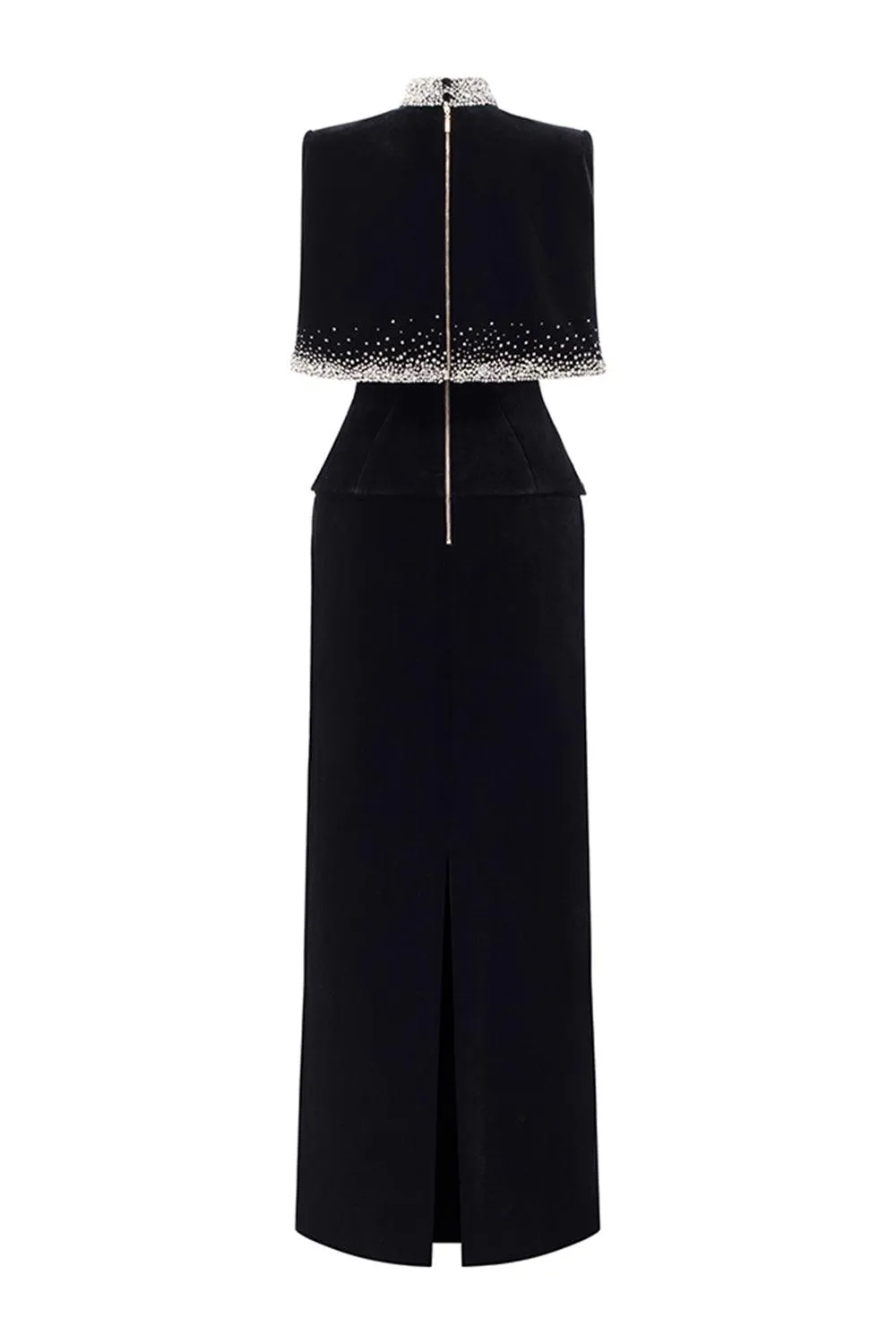 Ramsey Strapless Stone Velvet Floor Length Dress