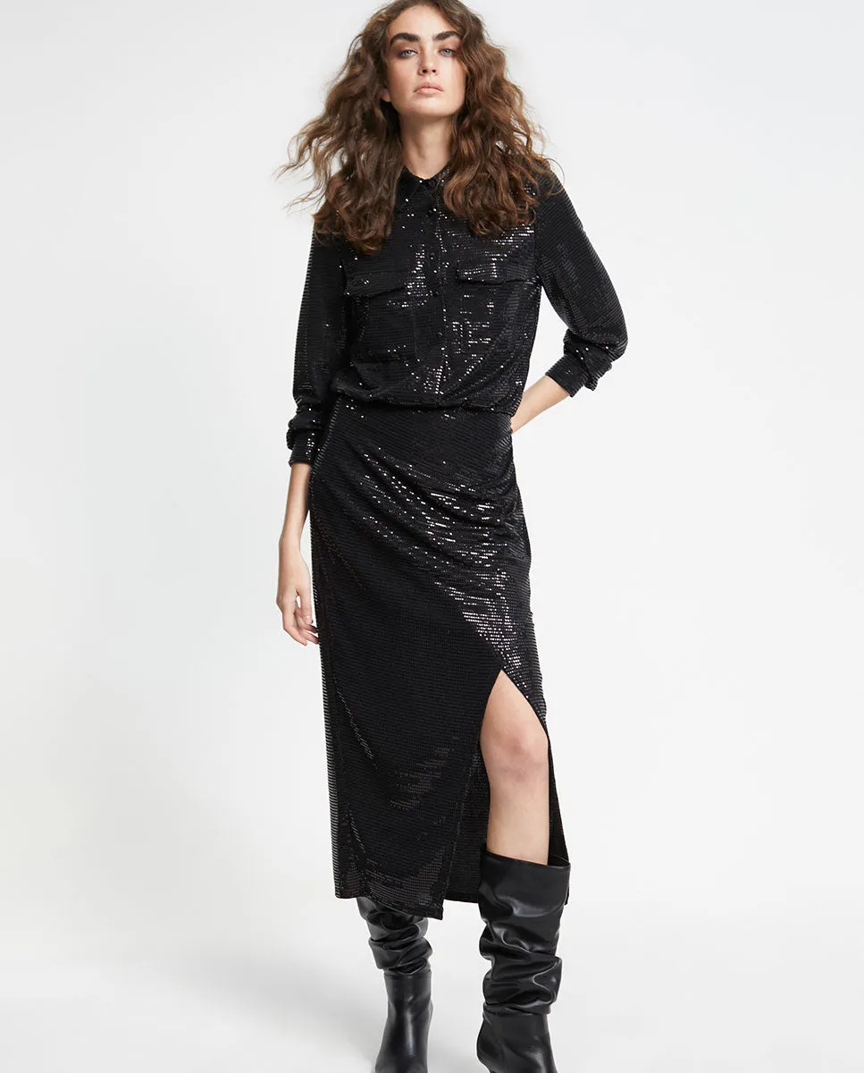 Sequinned knit dress