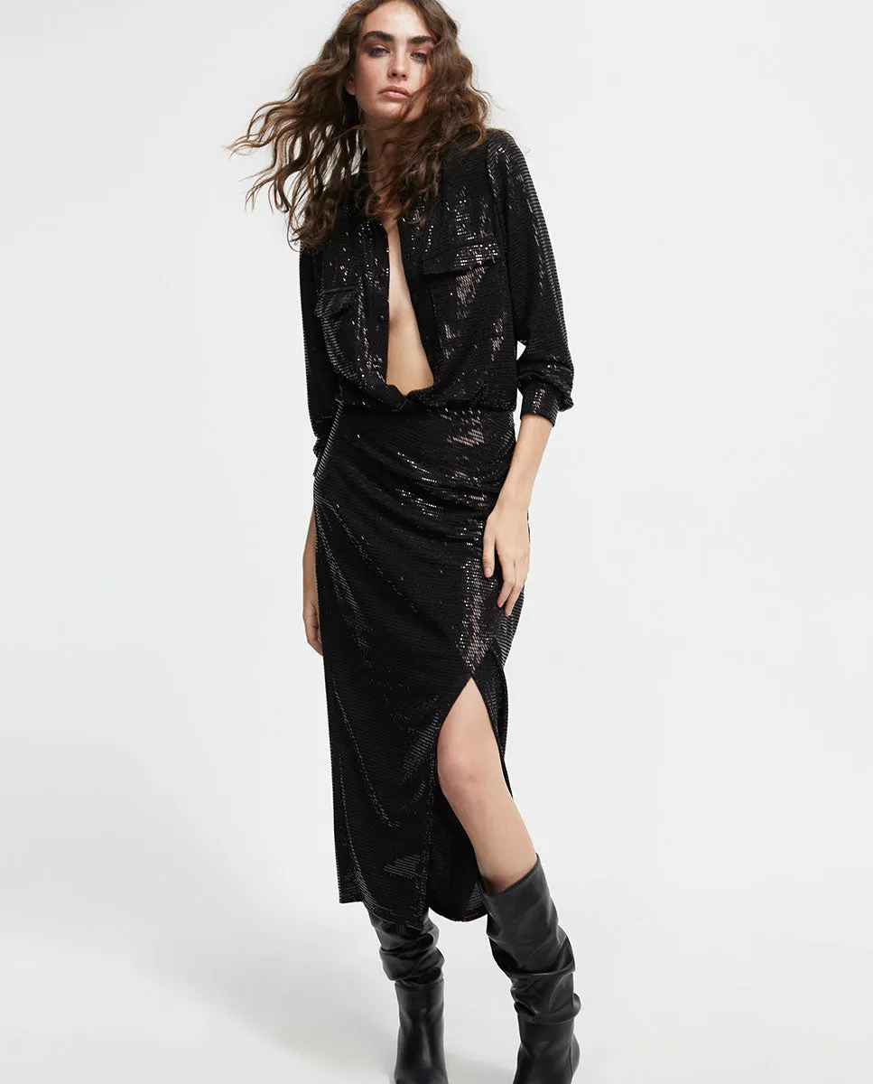 Sequinned knit dress