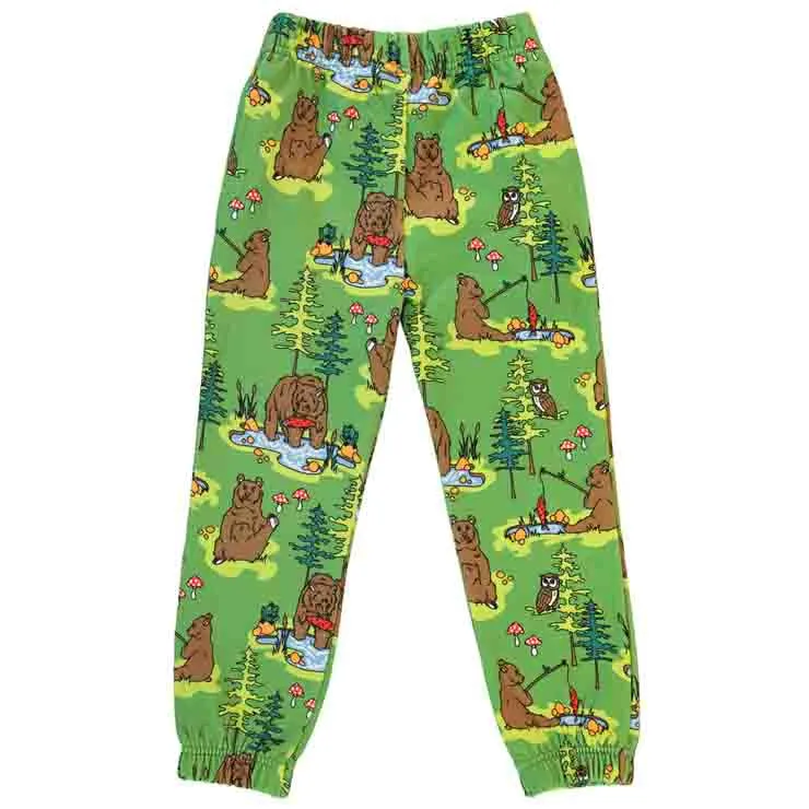 Smafolk Sweatpants - Bear & Woodland Moss Green