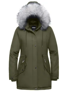 Soularge Women's Plus Size Insulated Winter Parka Coat