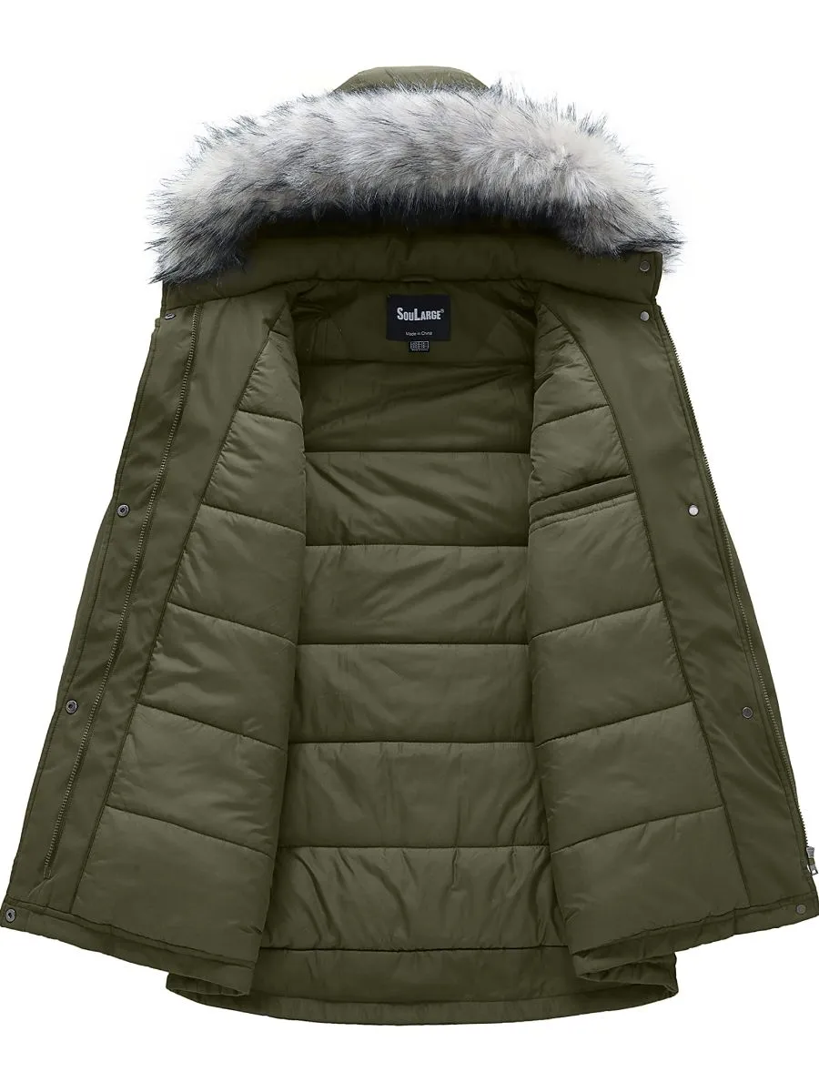 Soularge Women's Plus Size Insulated Winter Parka Coat