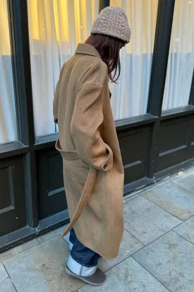 Stella Nova Brown Grey Long Wool Mix Coat