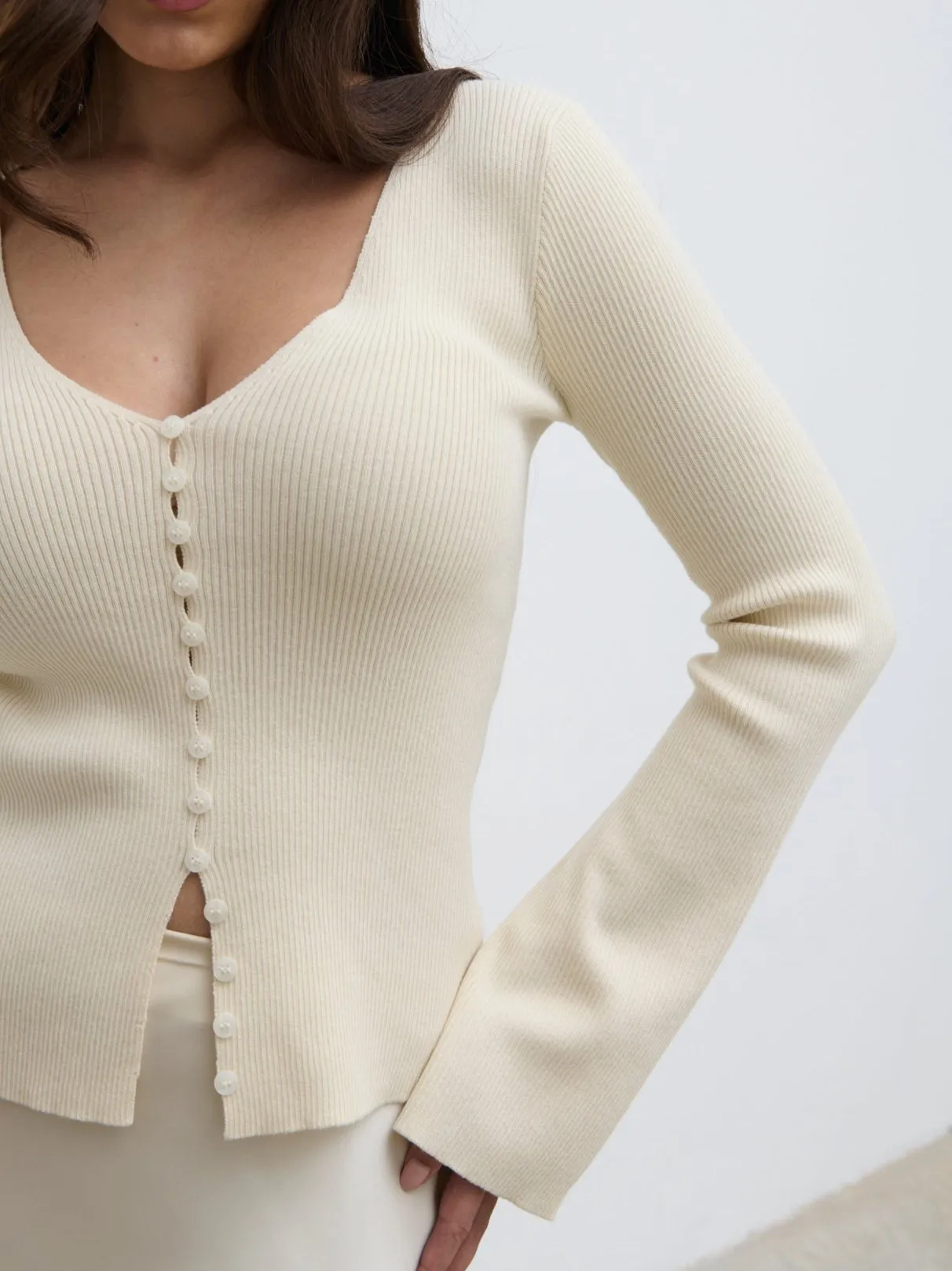 Tia Knit Cardigan - Cream