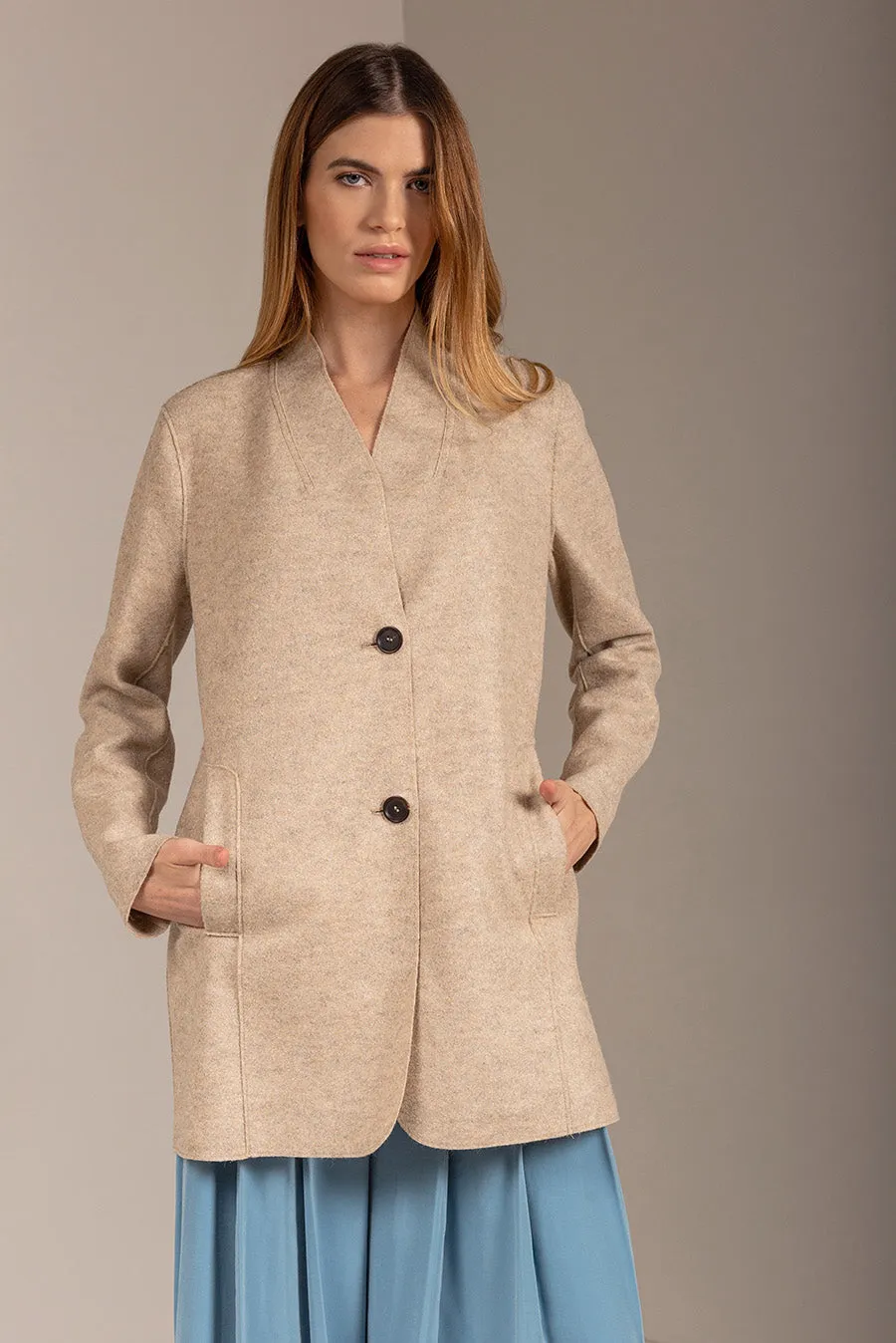 Urla Coat Alpaca & Wool Color Costa