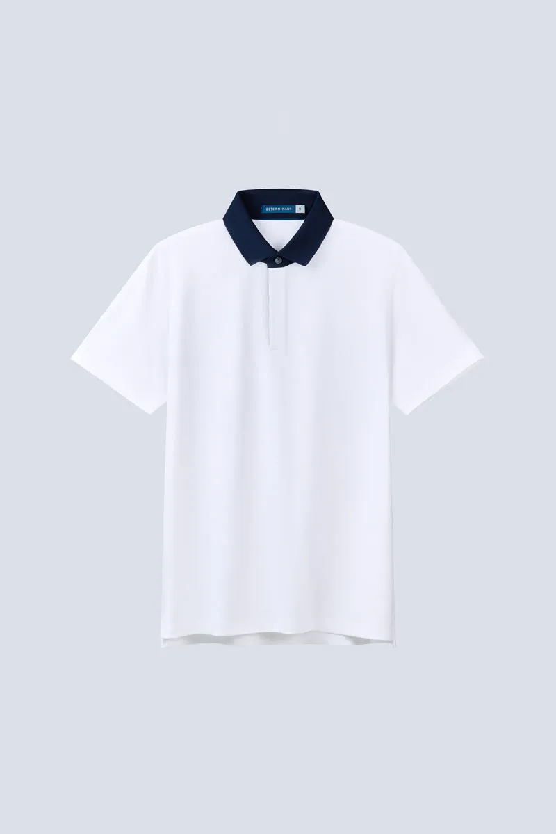 VISDRY™ Pique Contrast Collar Polo | White WH001Z