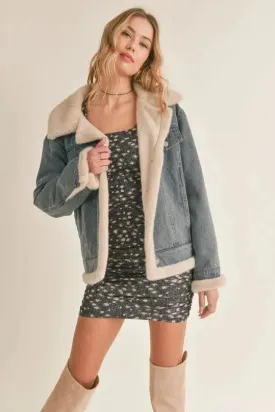 Zee Faux Fur Lined Denim Jacket